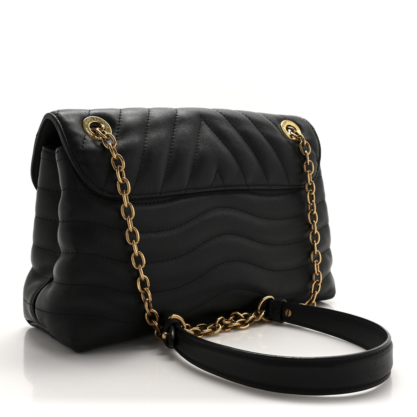 Calfskin LV New Wave Chain Bag GM Black