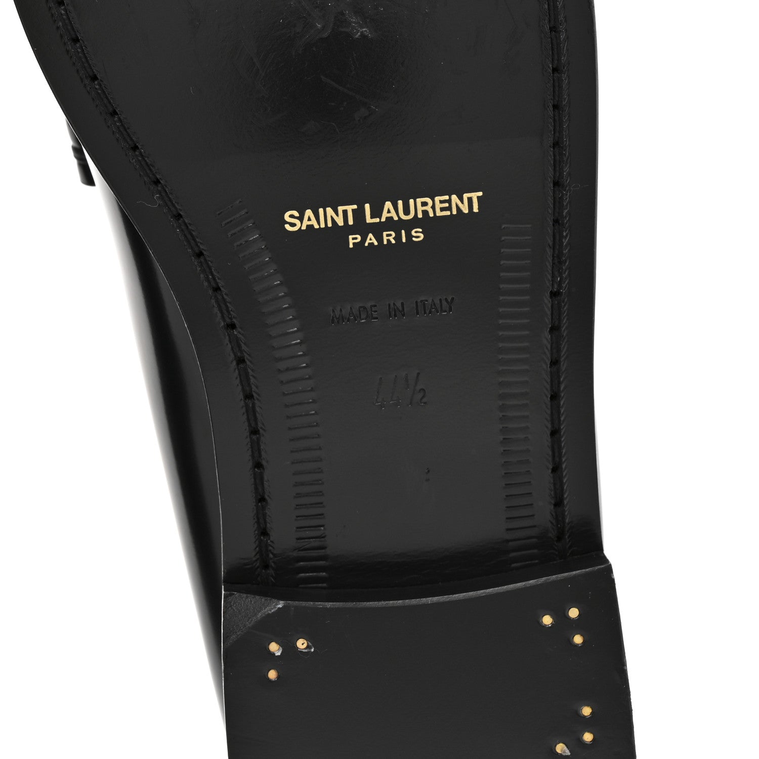 Saint Laurent Calfskin Mens Penny Loafers 44.5 Black 8 of 10
