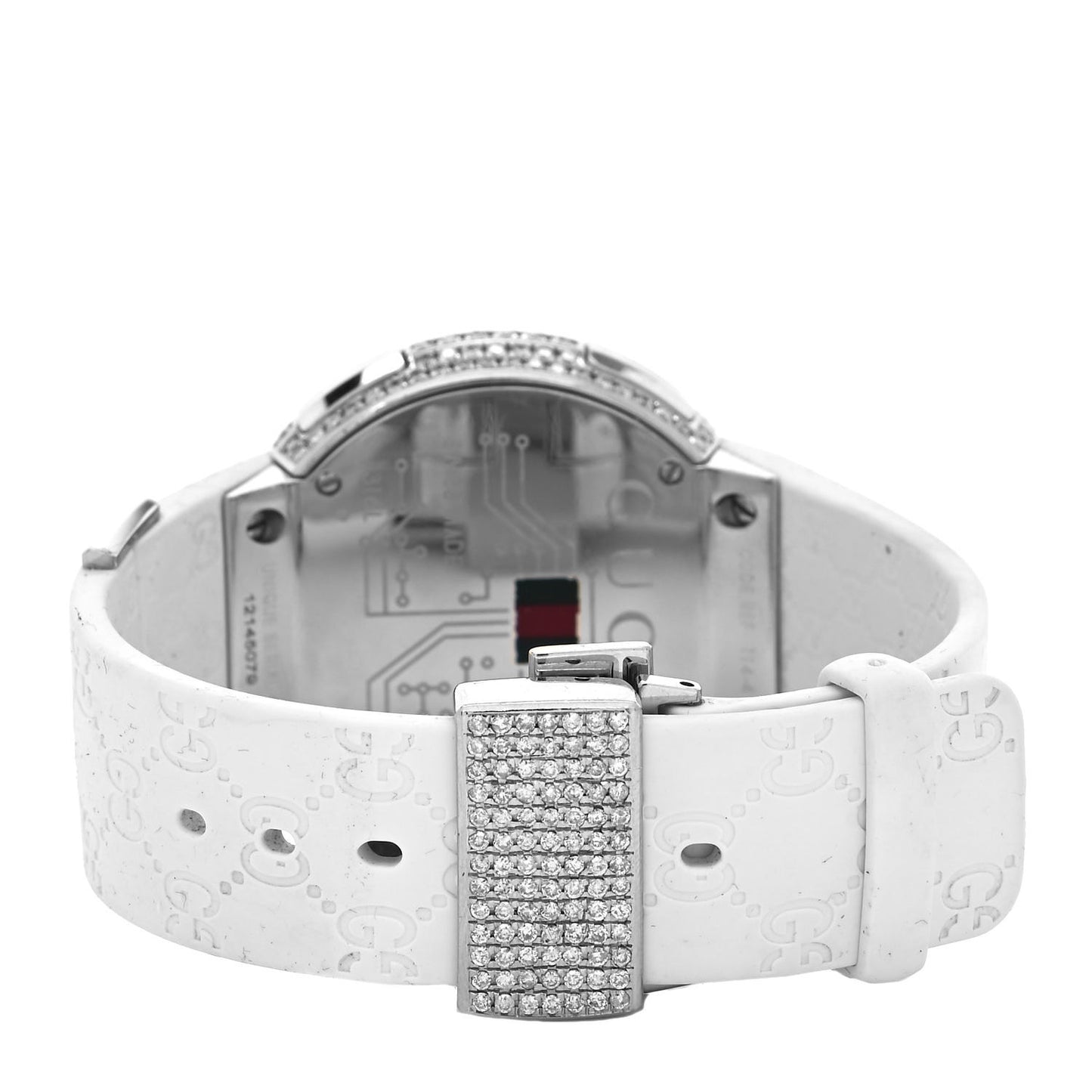 Stainless Steel Rubber Diamond 40mm Digital I-Gucci Watch