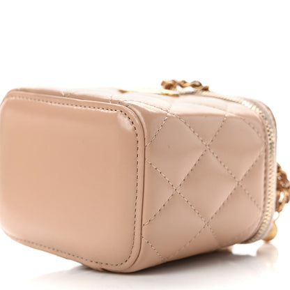 Chanel Calfskin Quilted Mini Perfect Fit Vanity Case With Chain Beige 9 of 11
