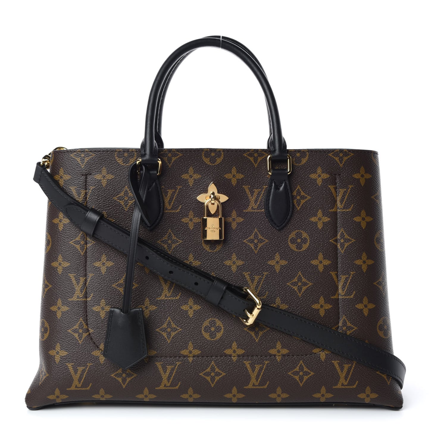 Monogram Flower Tote Black