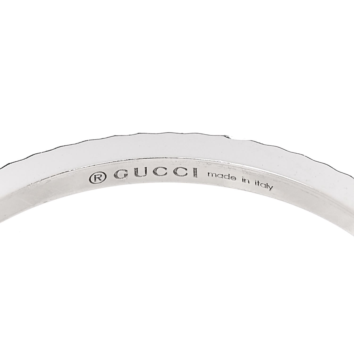 Gucci 18K White Gold Running G Charm Ring 53 6.5 4 of 5