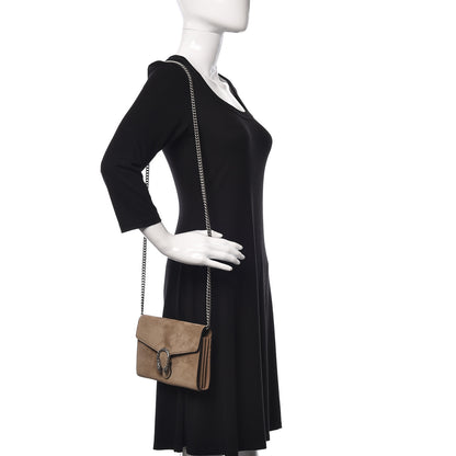 Gucci Suede Mini Dionysus Chain Wallet Taupe 2 of 11