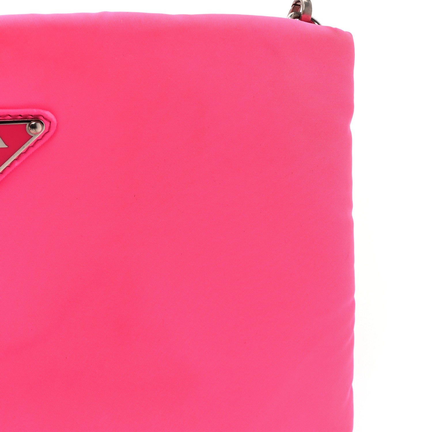 Prada Tessuto Nylon Soft Padded Crossbody Clutch Rosa Fluo 10 of 13