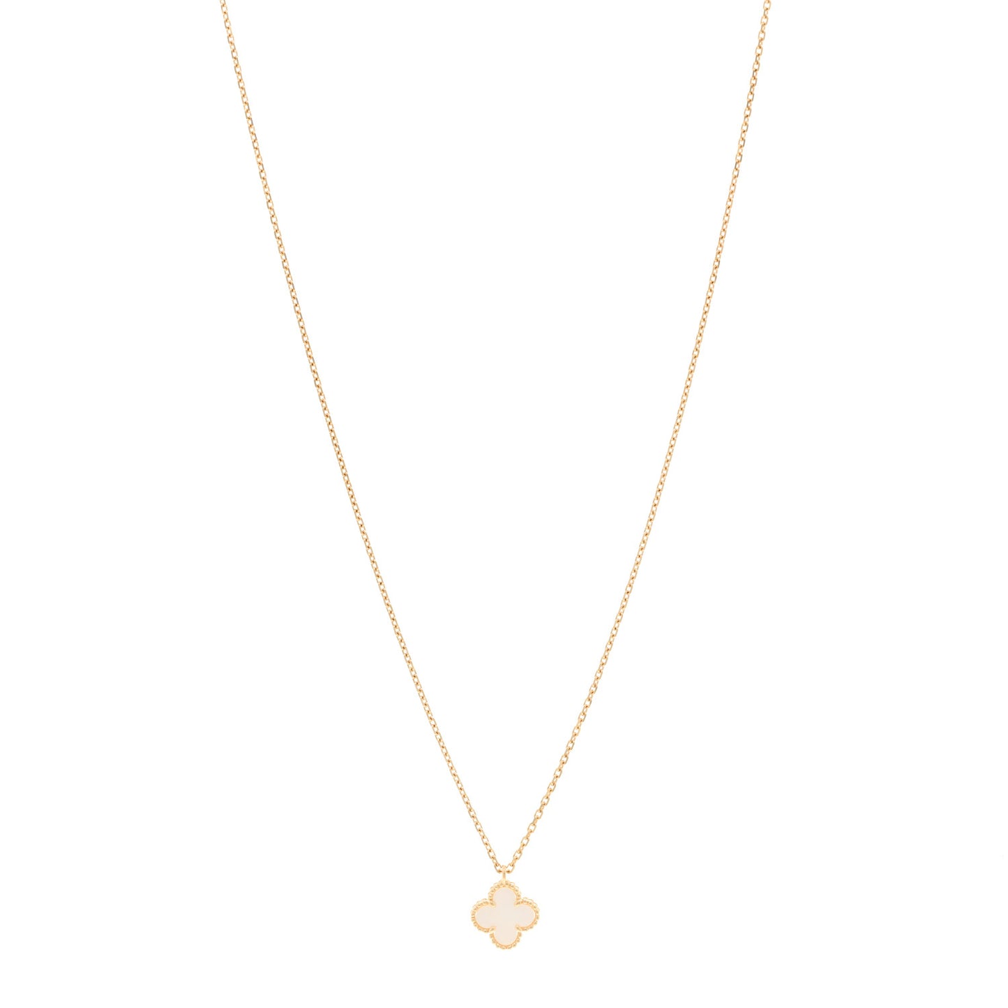 18K Yellow Gold Mother of Pearl Sweet Alhambra Pendant Necklace