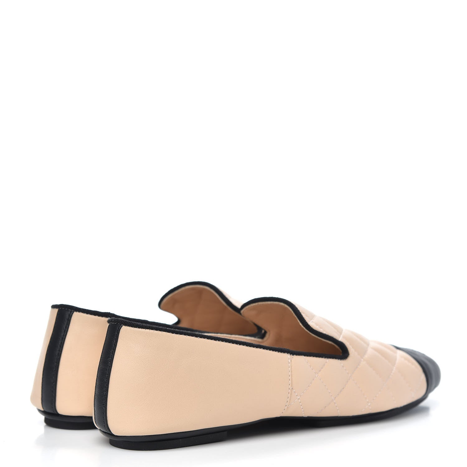 Chanel Lambskin Quilted Cap Toe Slipper With Pouch 36 Beige Black 4 of 10