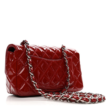 Chanel Patent Calfskin Quilted Mini Rectangular Flap Dark Red 3 of 13