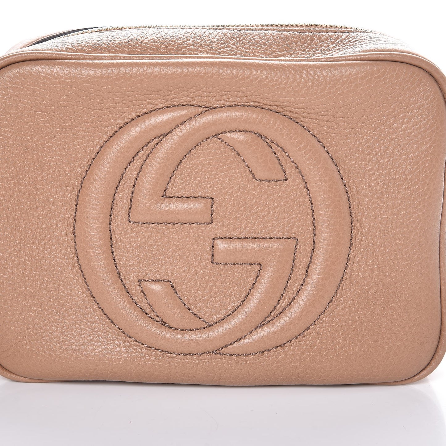 Pebbled Calfskin Small Soho Disco Bag Camelia