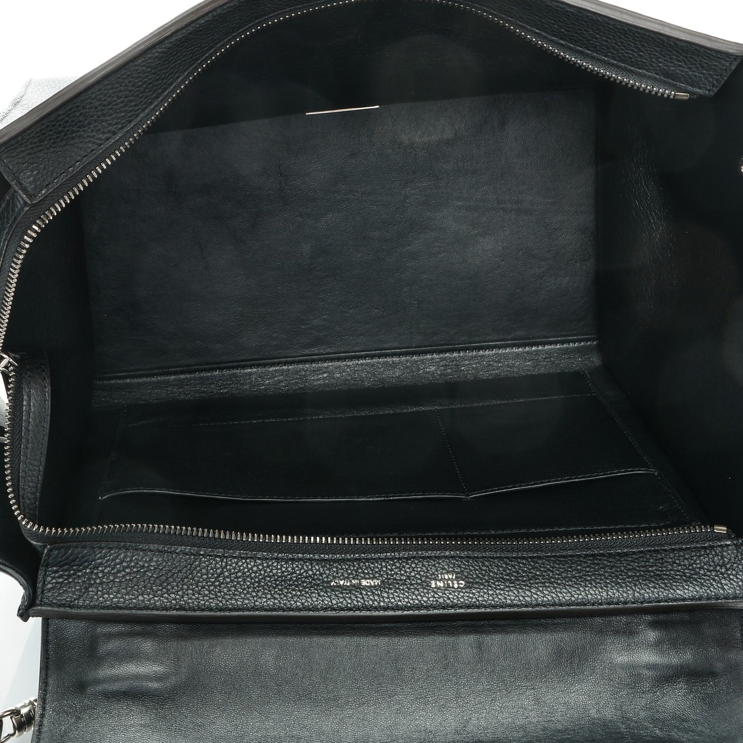 Drummed Calfskin Suede Medium Trapeze Black