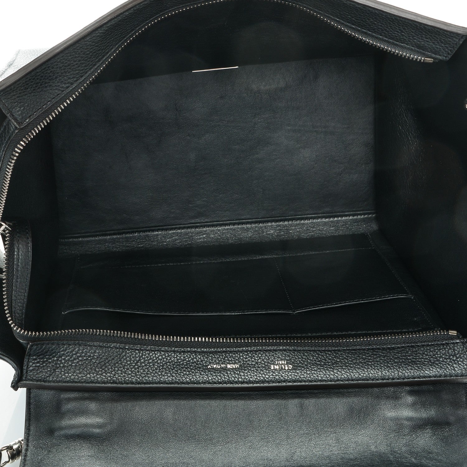 Celine Drummed Calfskin Suede Medium Trapeze Black 5 of 8