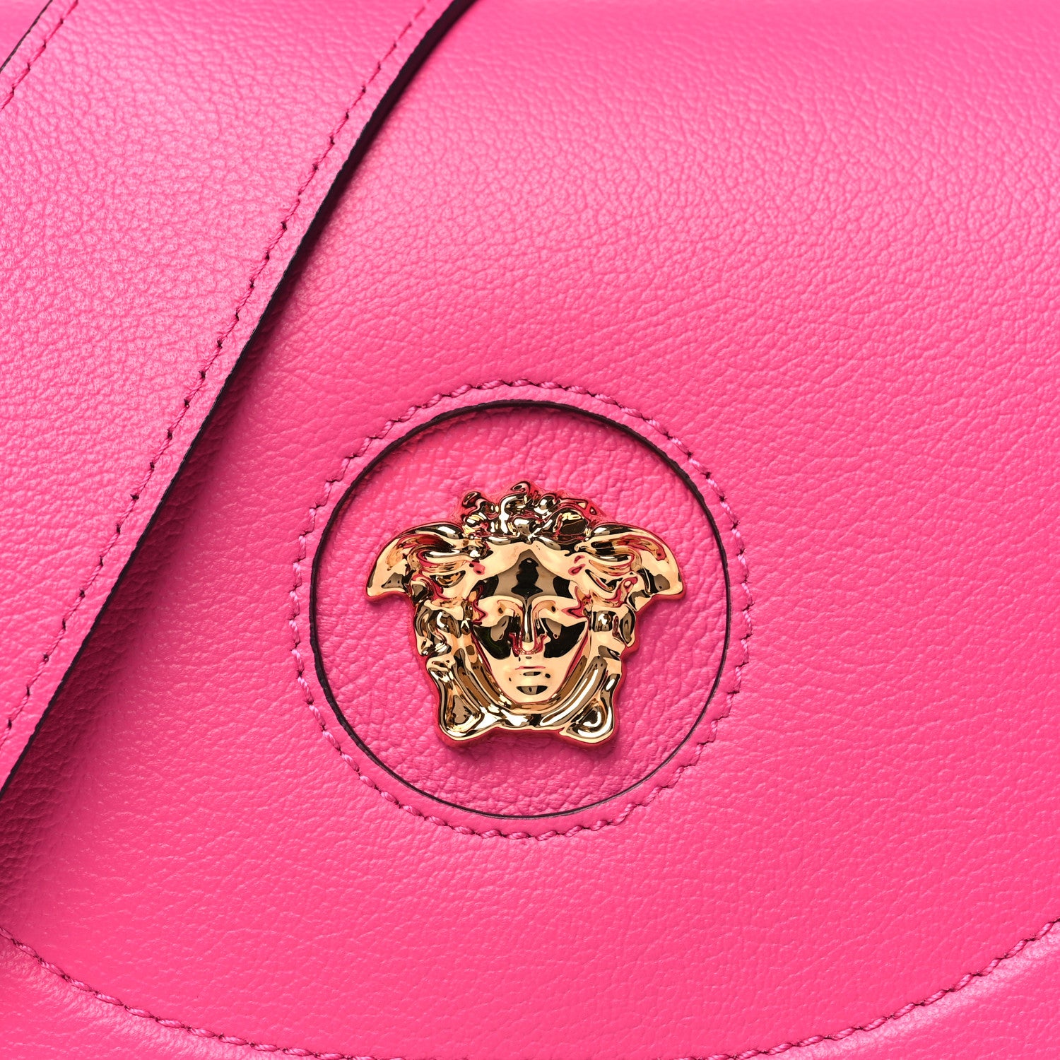 Versace Grained Calfskin La Medusa Small Shoulder Bag Pink 7 of 9