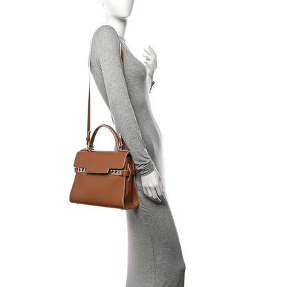 Delvaux Calfskin MM Tempete Satchel Camel 2 of 12