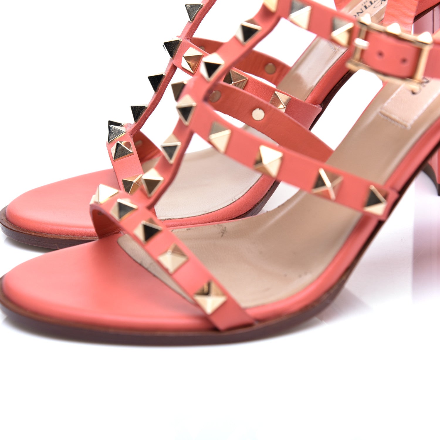 Valentino Garavani Calfskin Rockstud 90mm City Sandals 36 Orange 8 of 8