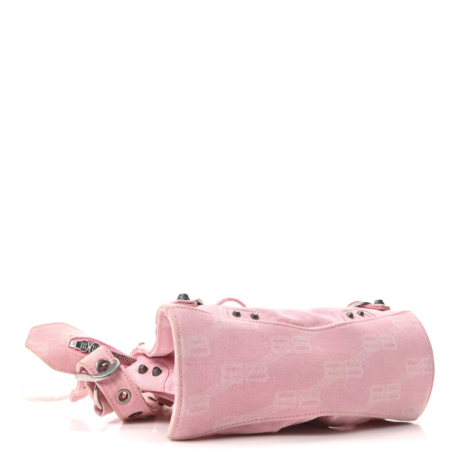 Balenciaga Denim BB Monogram Neo Cagole Handbag XS Pink 5 of 11
