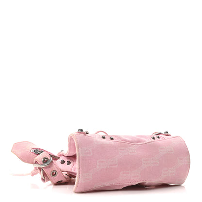 Balenciaga Denim BB Monogram Neo Cagole Handbag XS Pink 5 of 11
