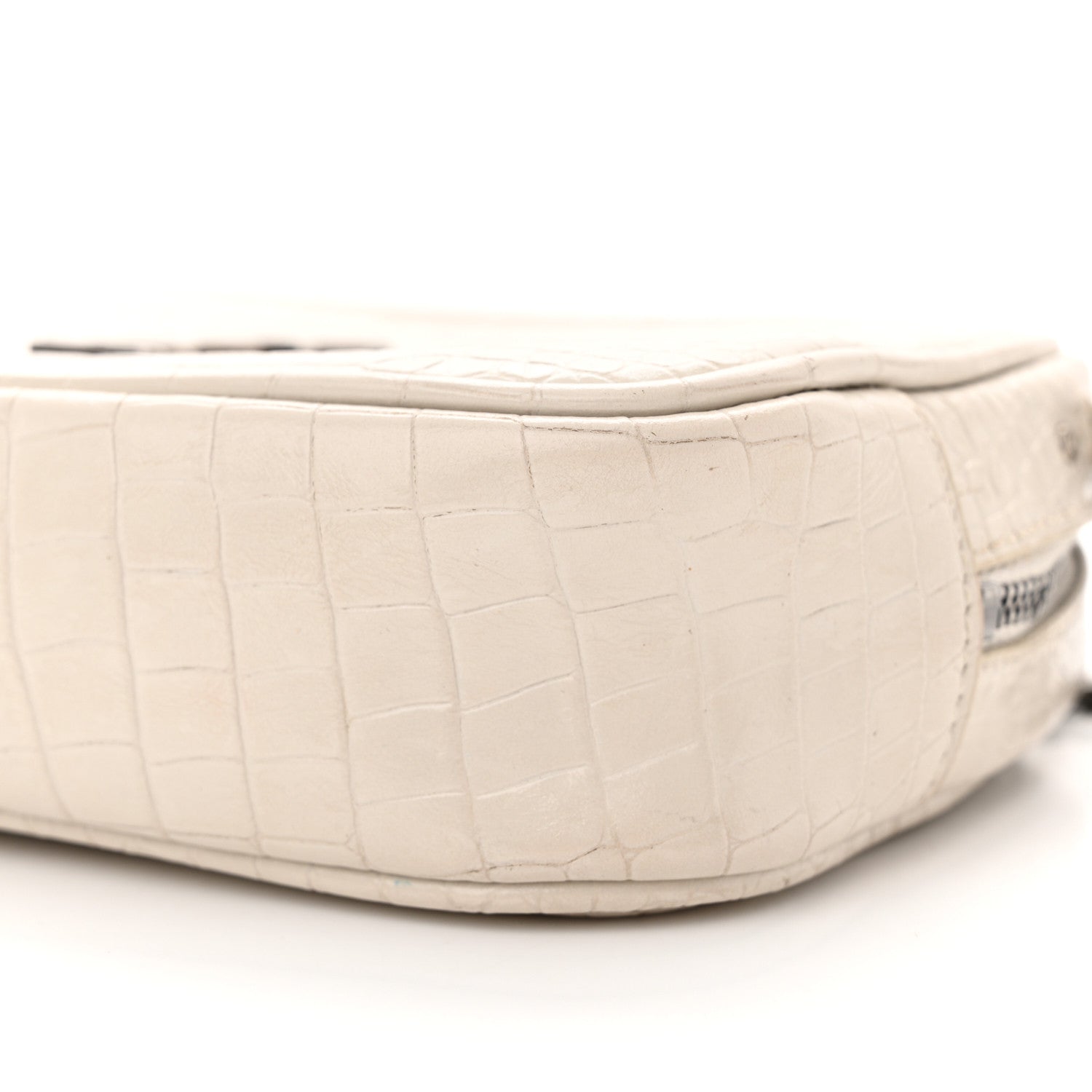 Saint Laurent Calfskin Crocodile Embossed Monogram Mini Lou Camera Bag Crema Soft 10 of 20
