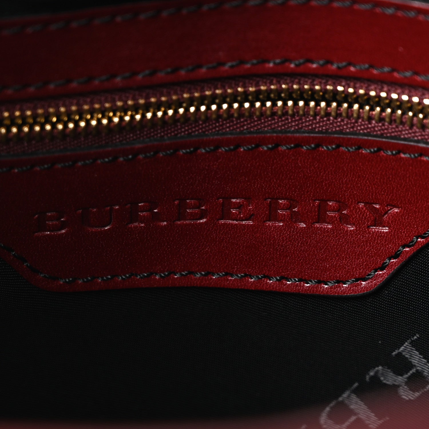 Burberry Lambskin Whipstitch Medium Tote Burgundy 5 of 9
