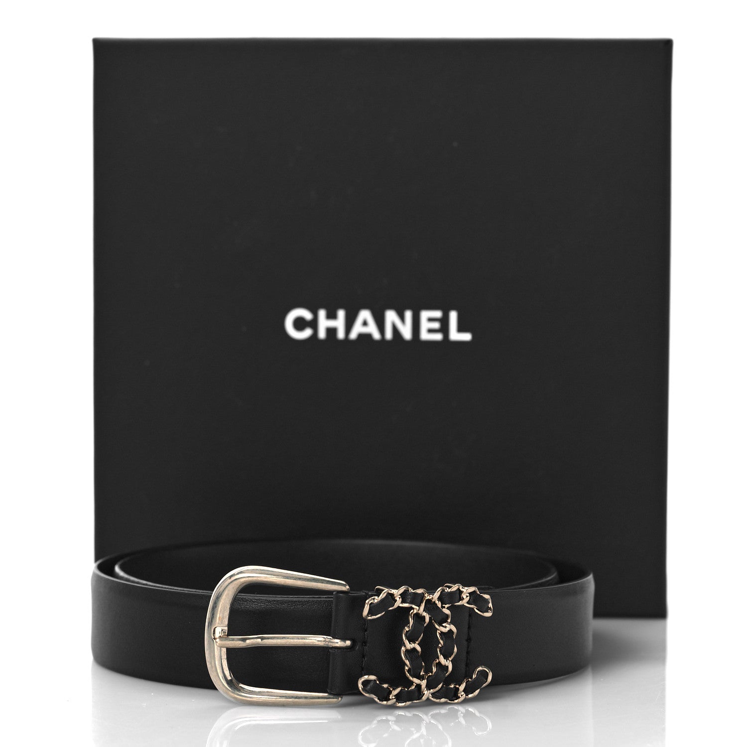 Chanel Calfskin CC Chain Belt 75 30 Black 8 of 8