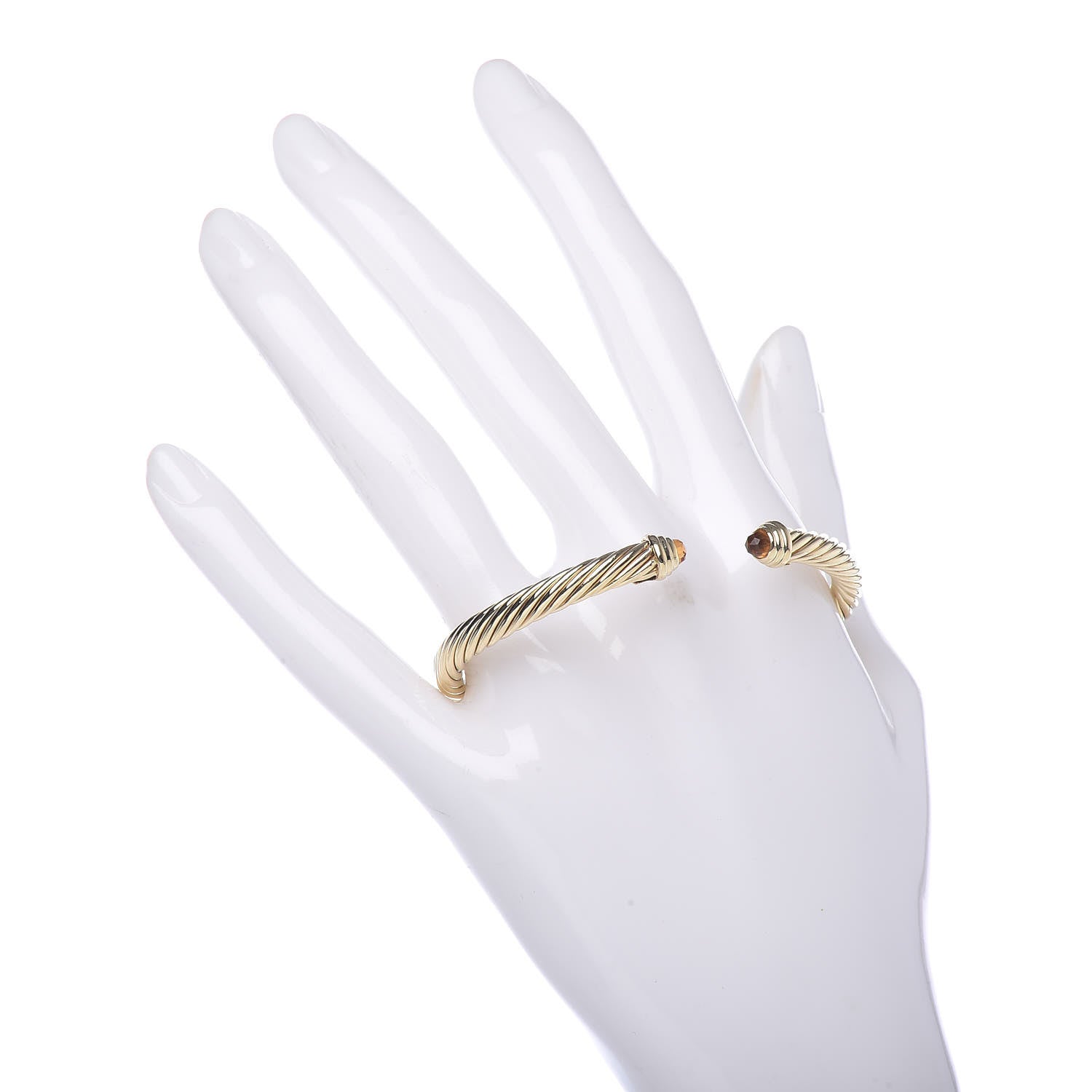 David Yurman 18K Yellow Gold Citrine 5mm Cable Classics Bracelet 2 of 5