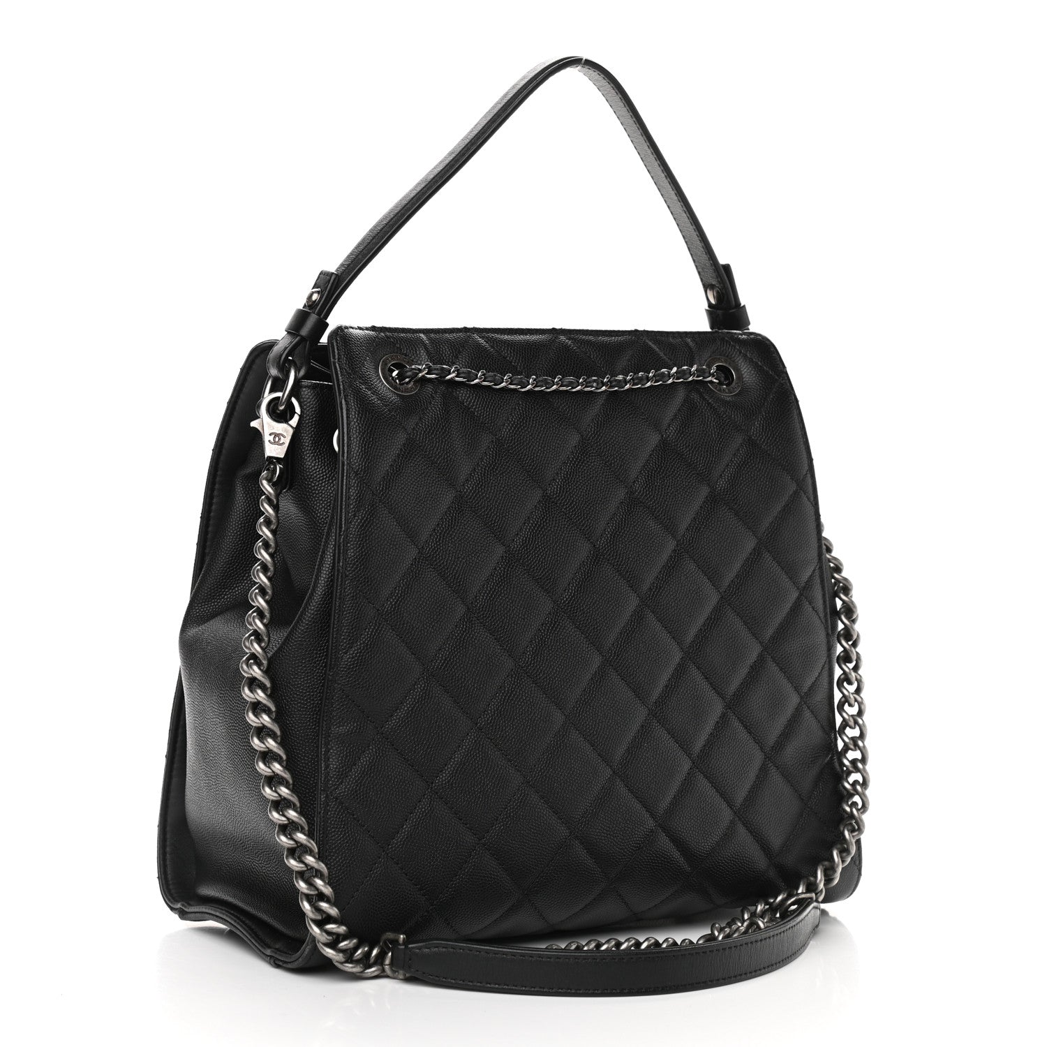 Chanel Caviar Quilted Medium CC Bucket Bag Black 3 of 10