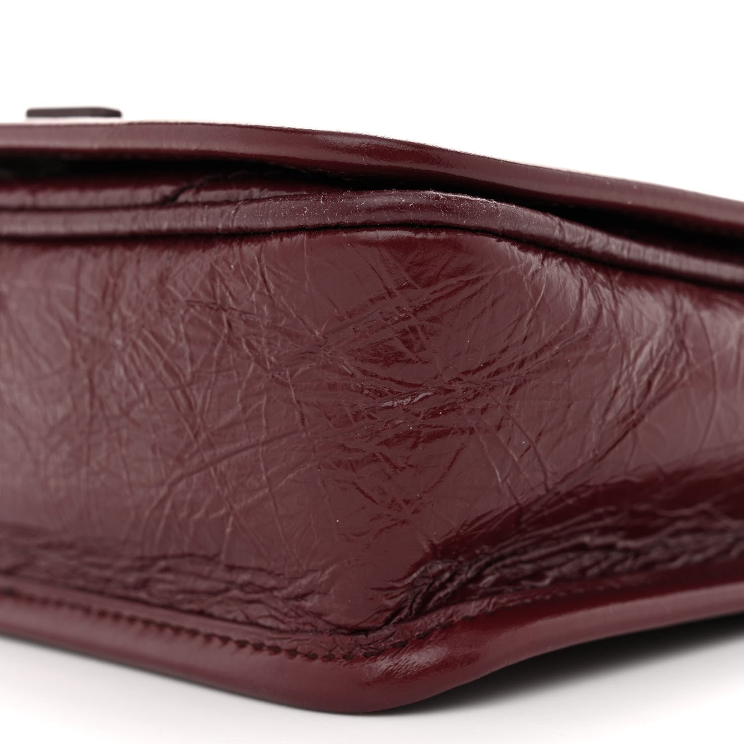 Saint Laurent Crinkled Calfskin Matelasse Monogram Niki Chain Wallet Dark Legion Red 10 of 10