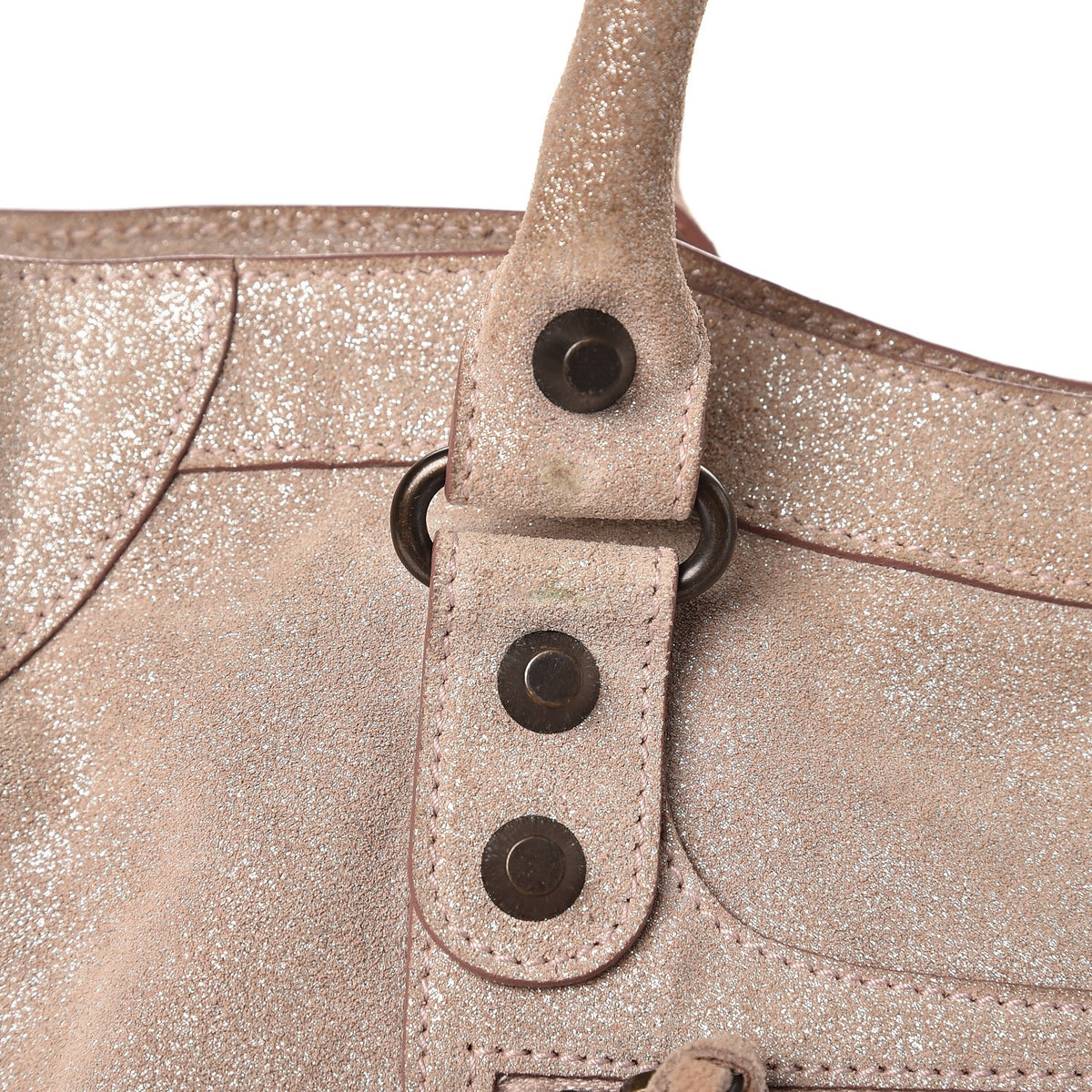 Metallic Craquele Calfskin Classic Hardware City Bois de Rose