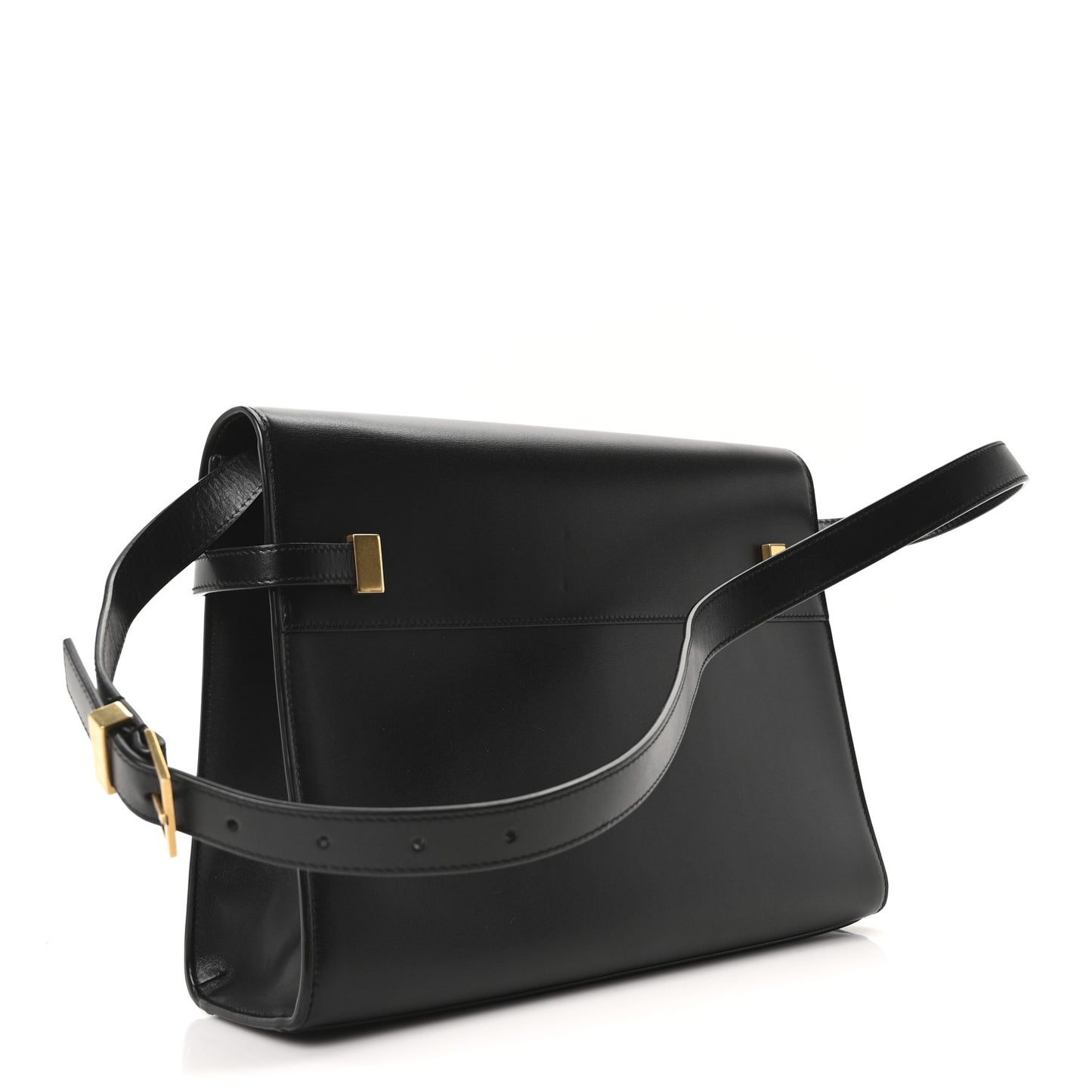 Smooth Calfskin Manhattan Shoulder Bag Black