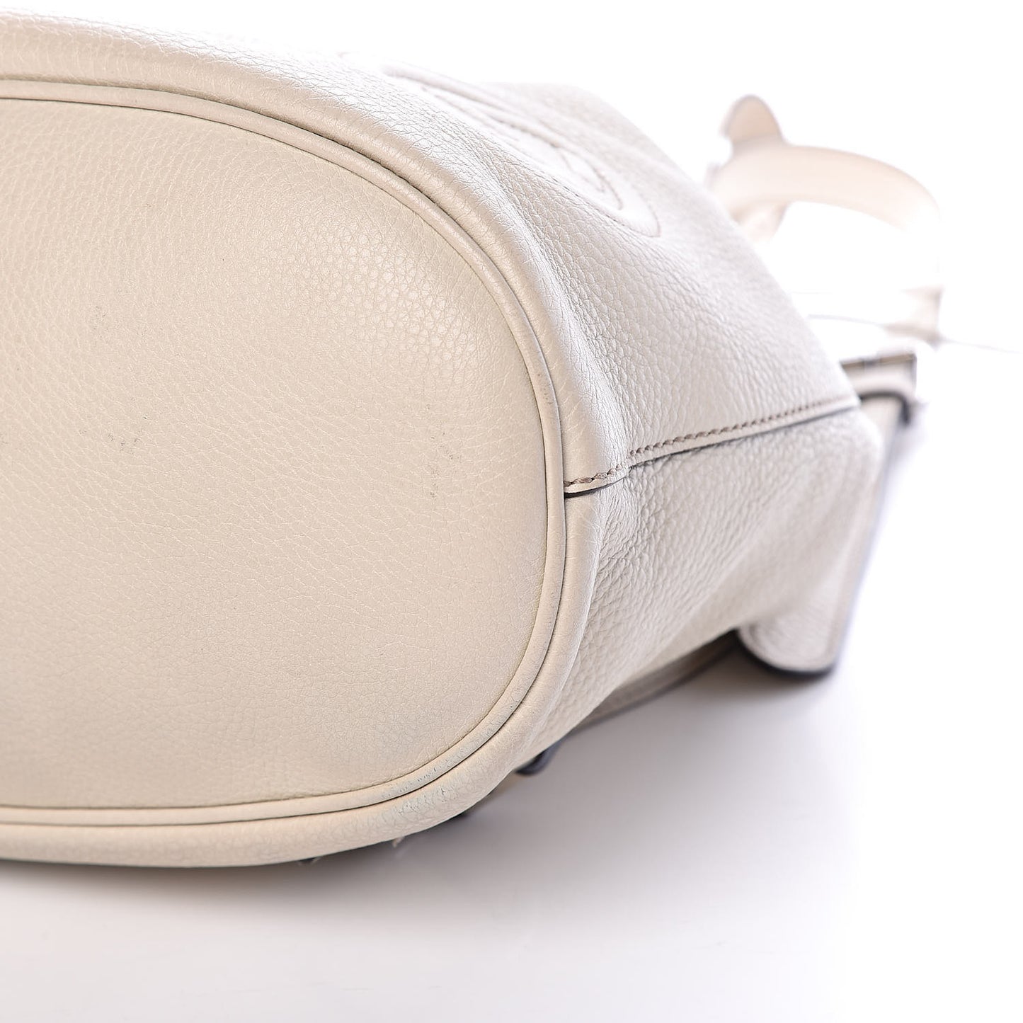 Pebbled Calfskin Small Soho Drawstring Backpack White