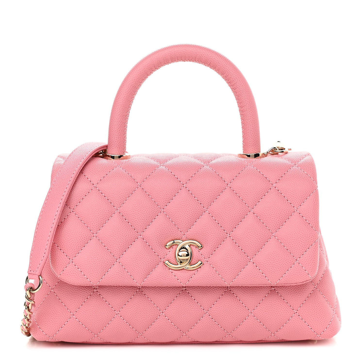 Chanel Caviar Quilted Mini Coco Handle Flap Pink 1 of 9