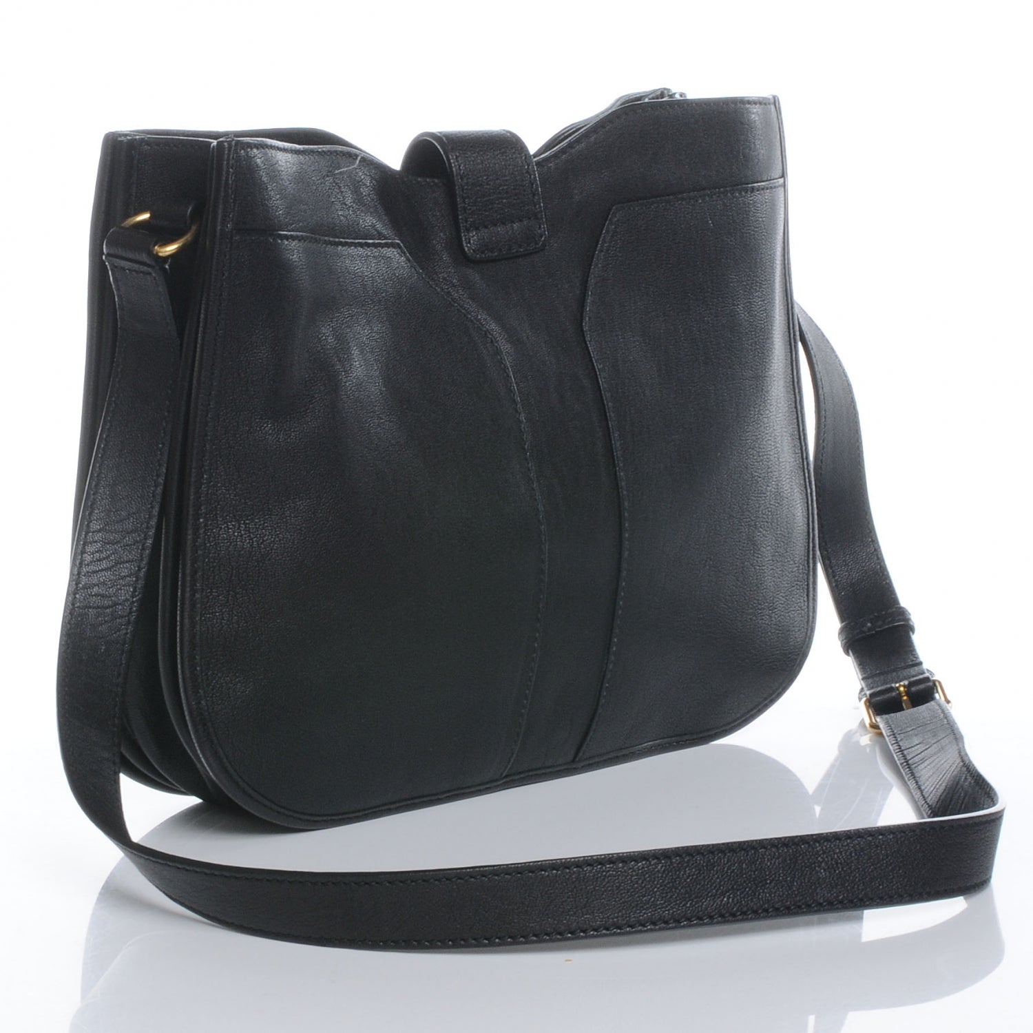 Saint Laurent Leather Medium Cabas Chyc Shoulder Bag Black 3 of 7
