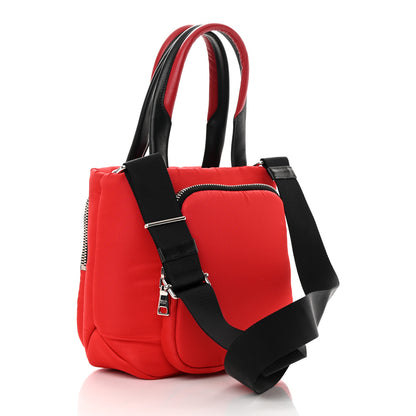 Prada Tessuto Nylon Pocket Small Cargo Tote Rosso Black 3 of 9
