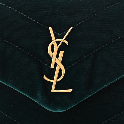 Saint Laurent Velvet Y Quilted Monogram Toy Loulou Crossbody Bag Dark Ottanio 8 of 15