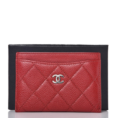 Chanel Caviar Quilted Card Holder Red 9 of 9