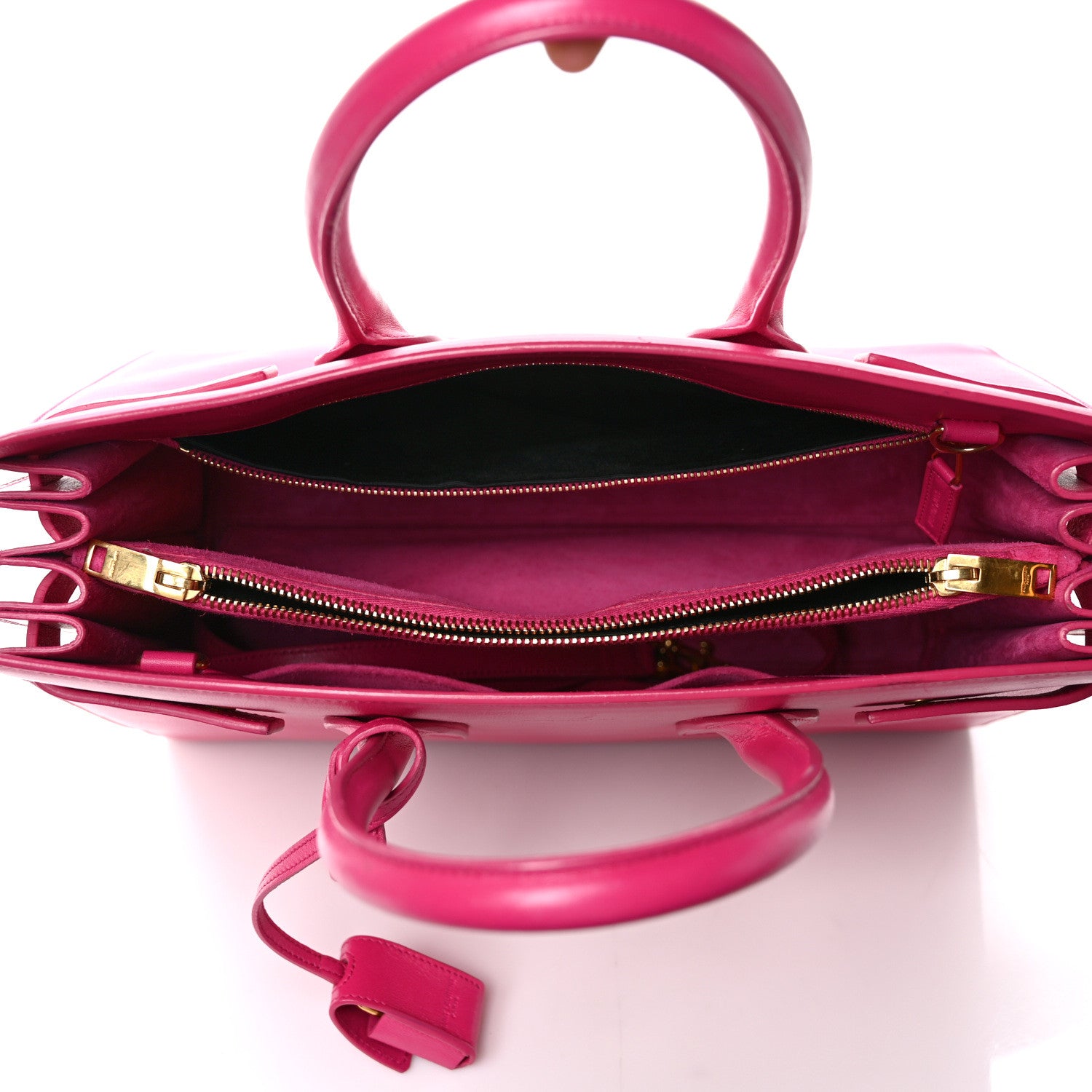 Saint Laurent Calfskin Small Sac De Jour Lipstick Fuchsia 5 of 8