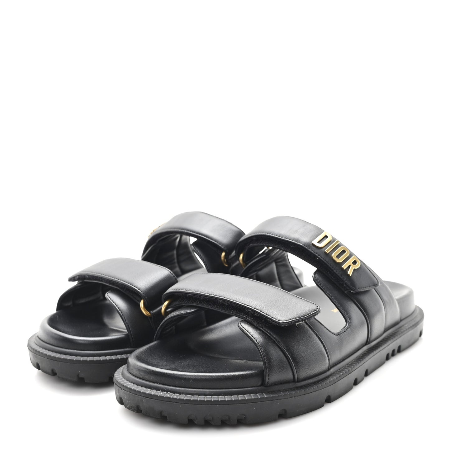 Lambskin Dioract 10mm Slide Sandals 38.5 Black