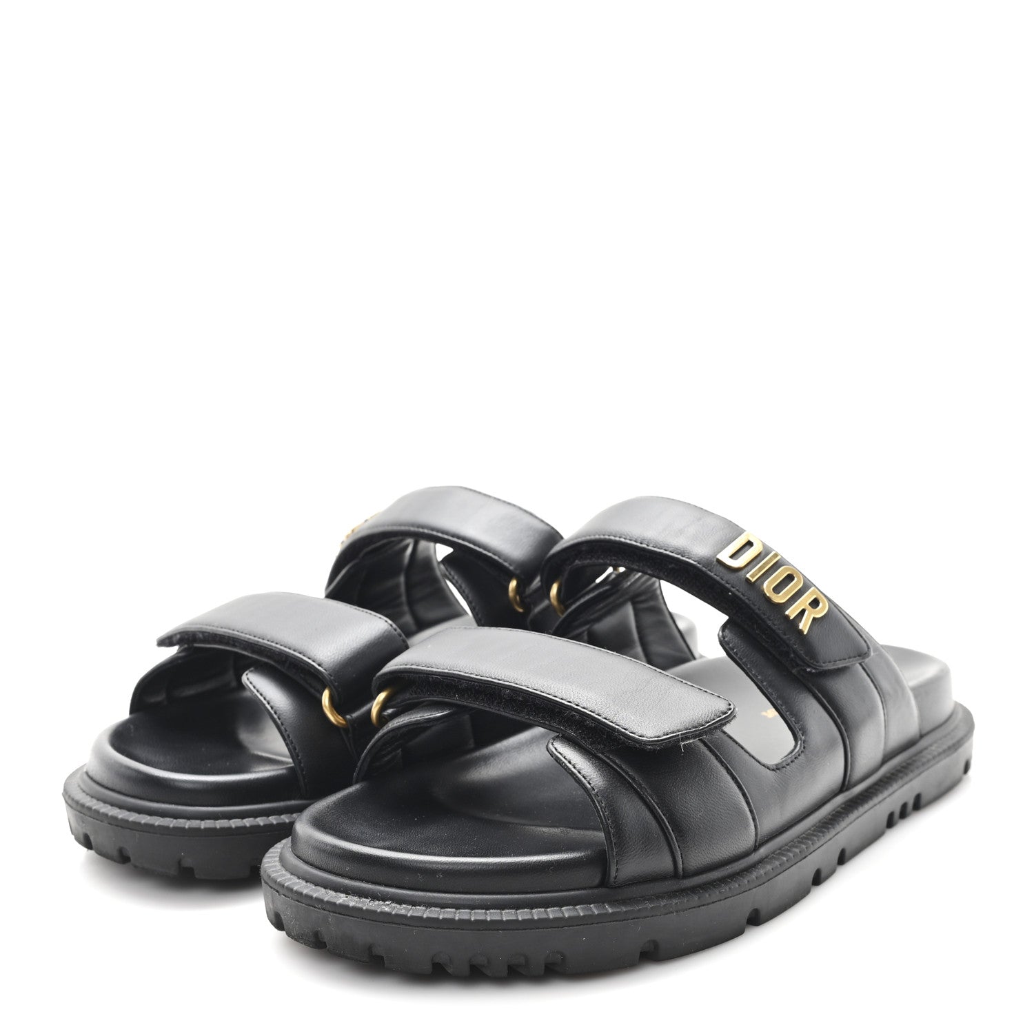Christian Dior Lambskin Dioract 10mm Slide Sandals 38.5 Black 4 of 9