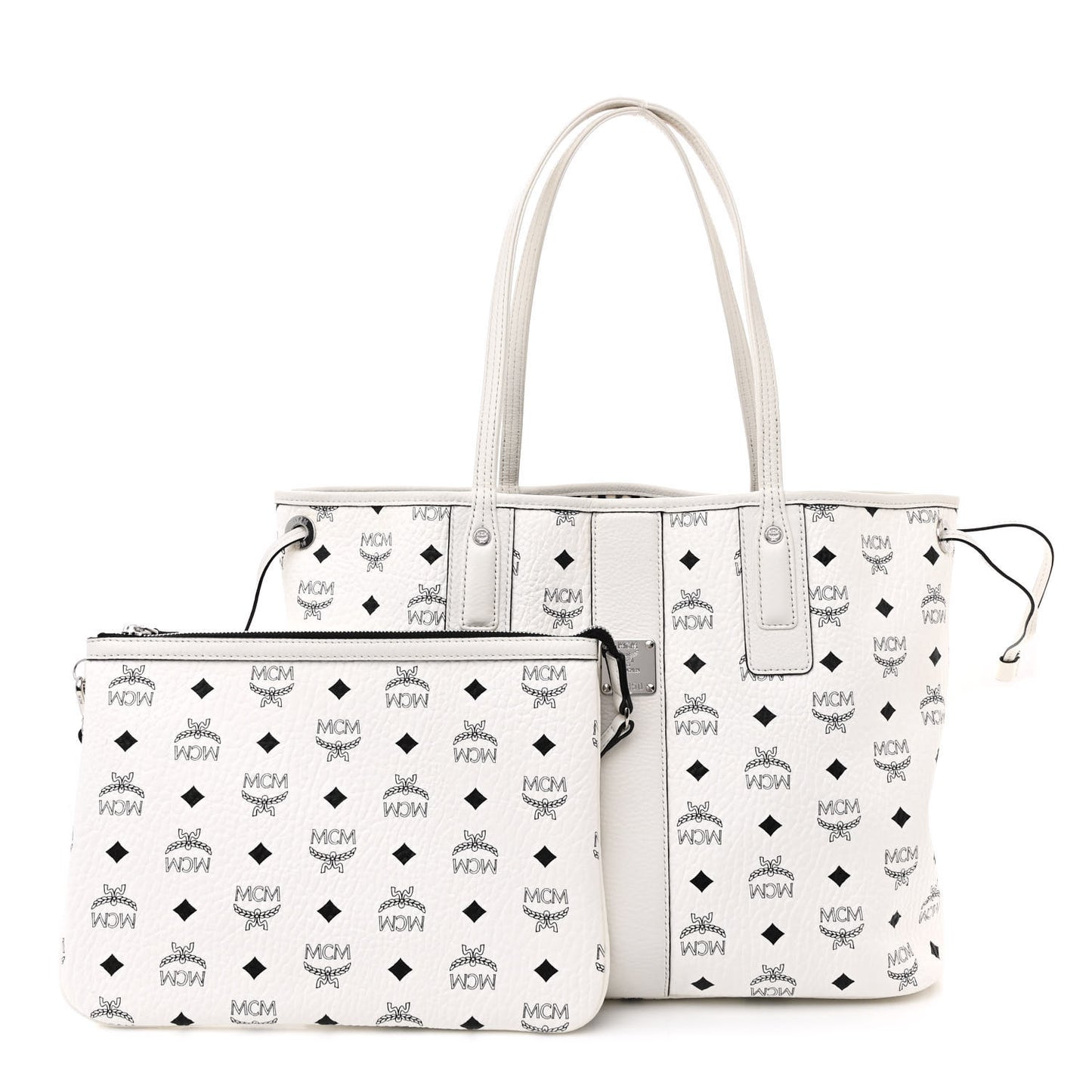 Visetos Medium Liz Reversible Shopper Tote White