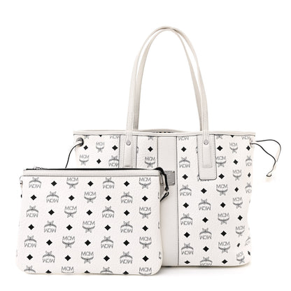 MCM Visetos Medium Liz Reversible Shopper Tote White 5 of 22