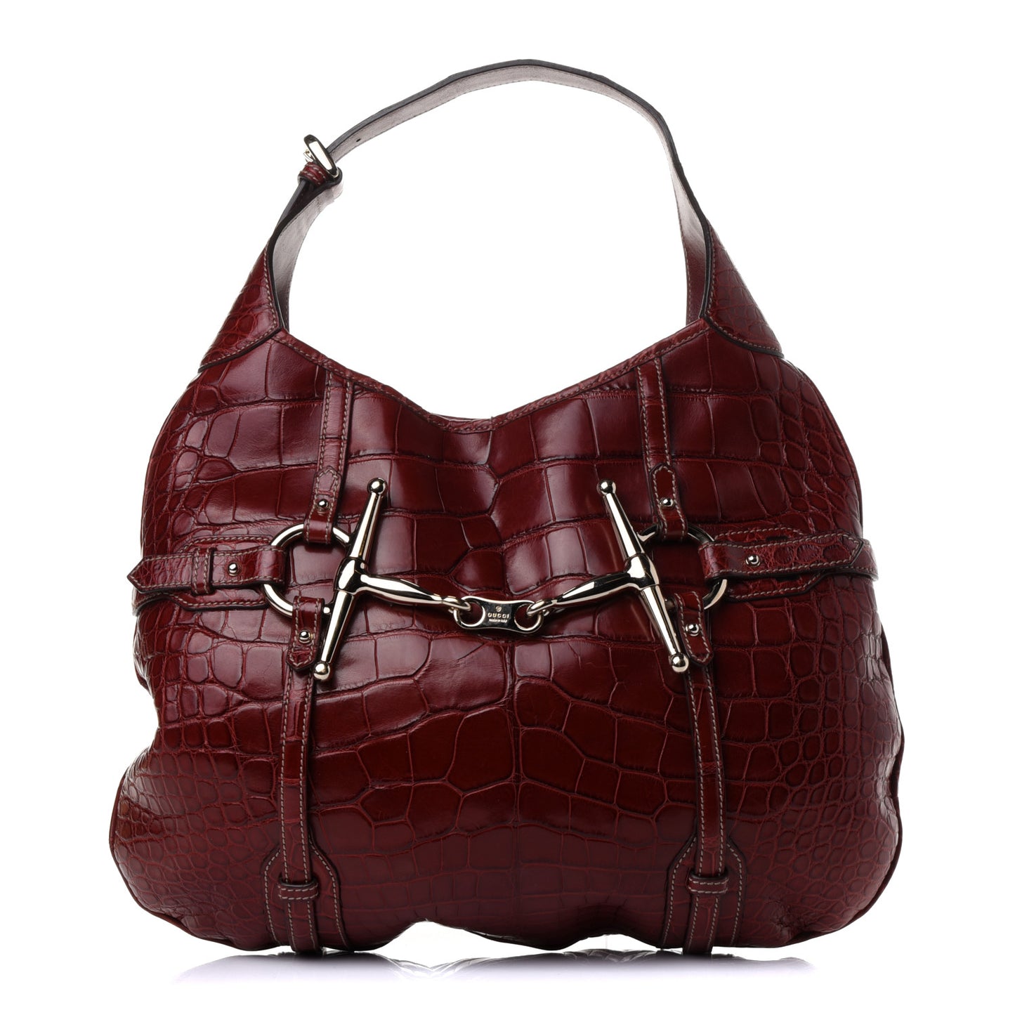 Crocodile Large Horsebit 85th Anniversary Hobo Red