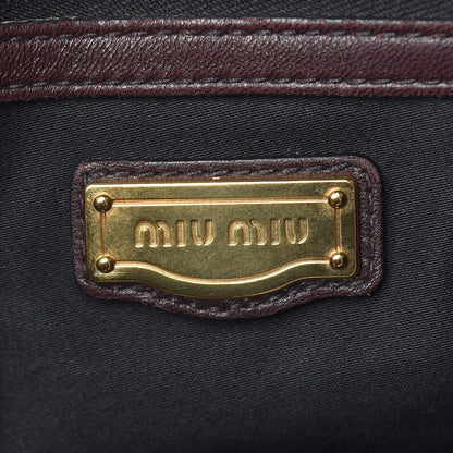 Miu Miu Nappa Matelasse Satchel Brown 6 of 18
