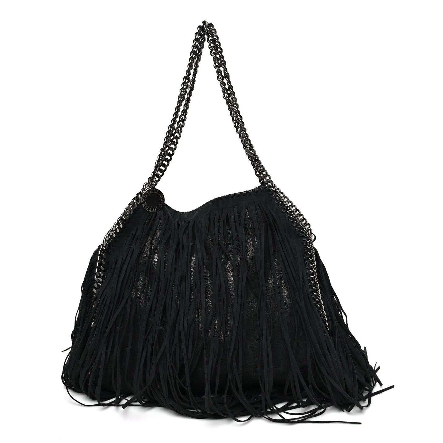 Eco Suede Fringe Falabella Tote Black