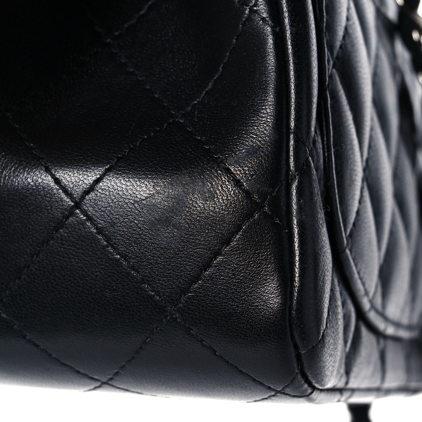 Lambskin Quilted Mini Square Flap Black