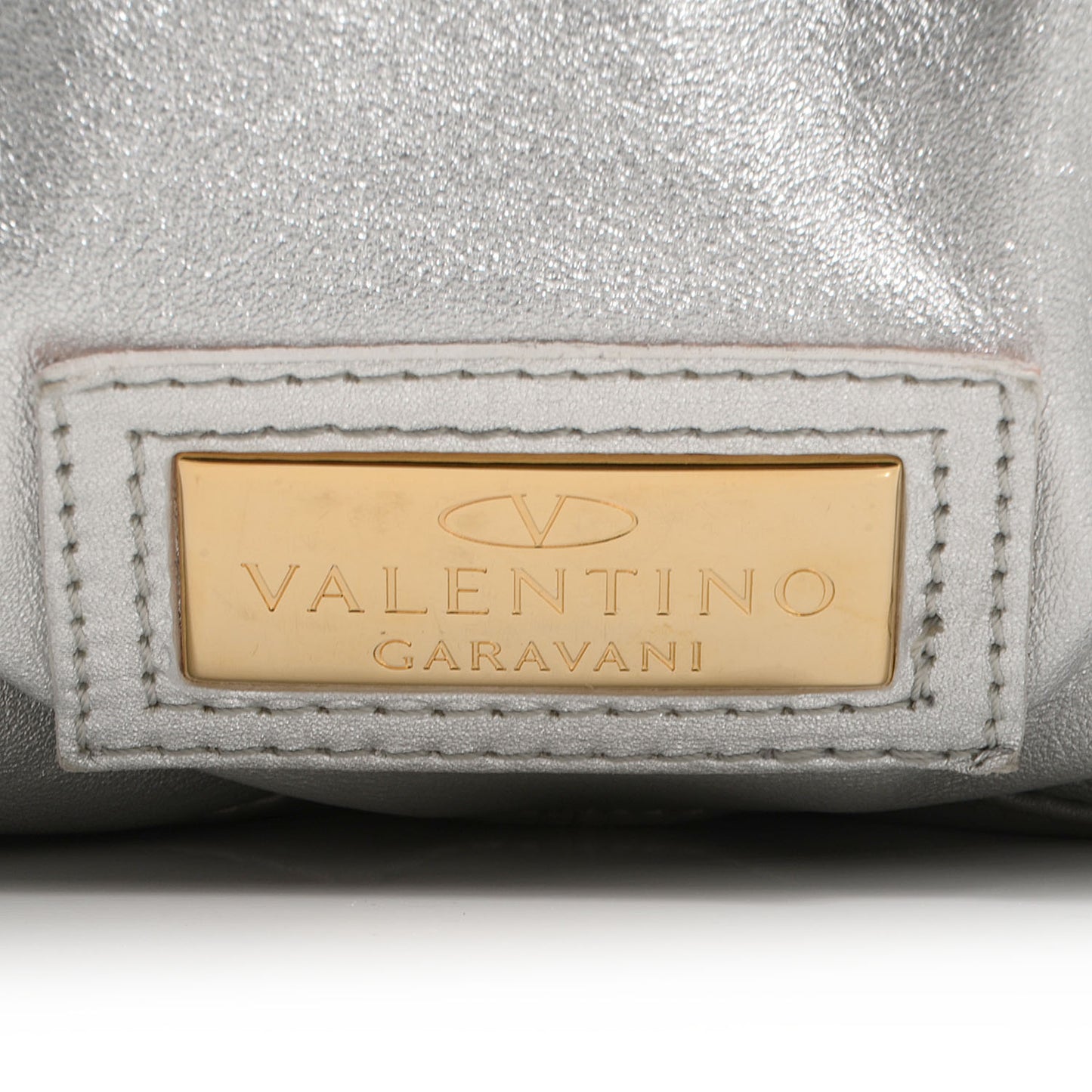 Metallic Nappa Large Nuage Bow Hobo Silver