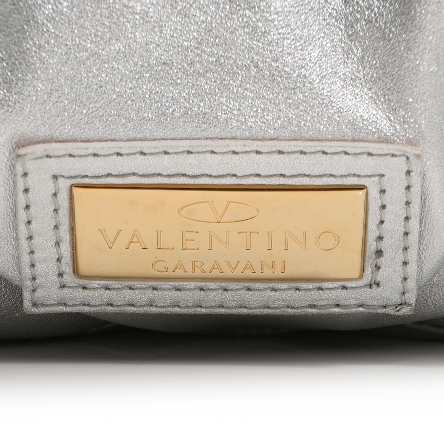 Valentino Garavani Metallic Nappa Large Nuage Bow Hobo Silver 8 of 8