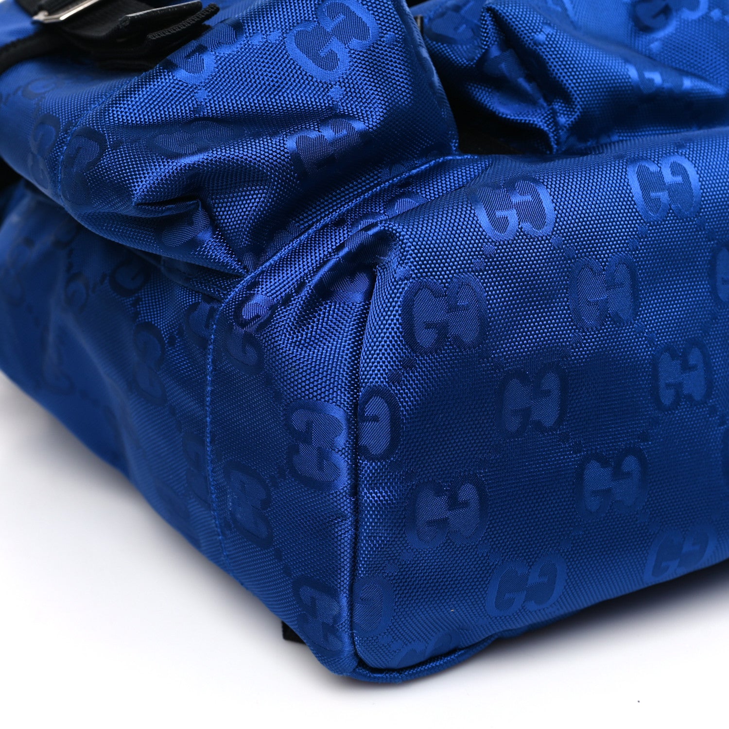Gucci Econyl Nylon Monogram Off The Grid Utility Pocket Backpack Guilted Blue Black 8 of 9