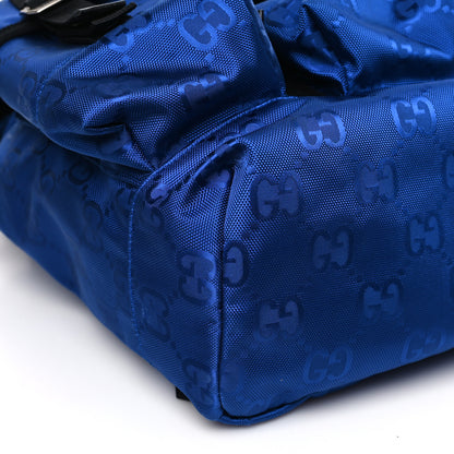 Gucci Econyl Nylon Monogram Off The Grid Utility Pocket Backpack Guilted Blue Black 8 of 9