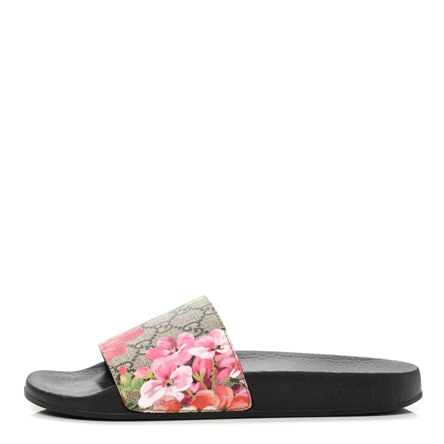 GG Supreme Monogram Blooms Slide Sandals 38 Beige Multicolor