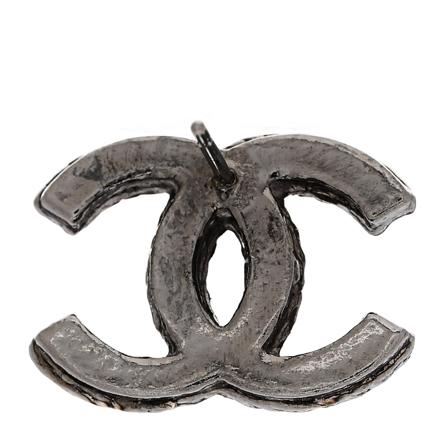 Ruthenium Twisted CC Earrings Silver
