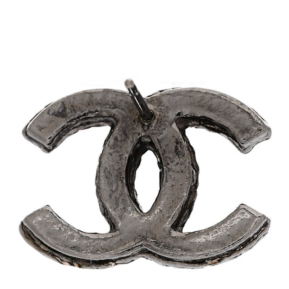 Chanel Ruthenium Twisted CC Earrings Silver 4 of 4