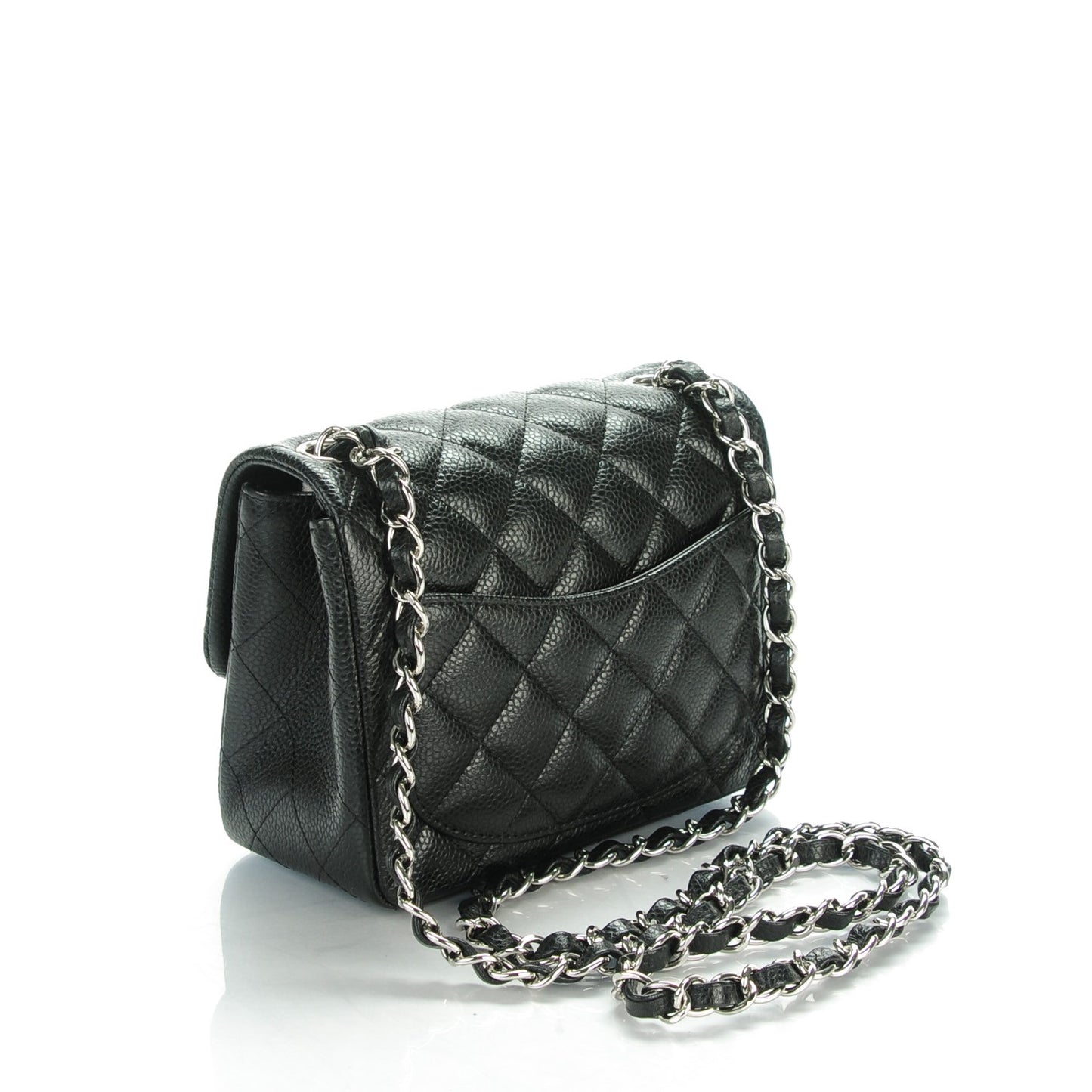 Caviar Quilted Mini Square Flap Black